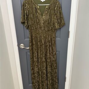 Baltic Born Olive Floral Maxi Dress